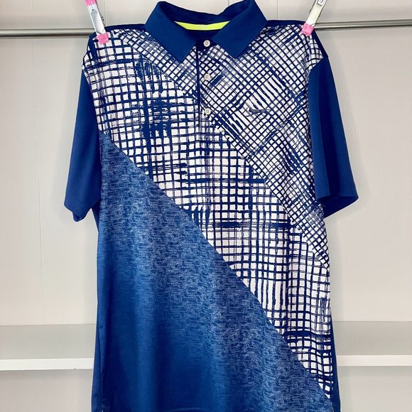 Slazenger Men's Golf Polo | Medium | Blue / White Pattern - Picture 1 of 5
